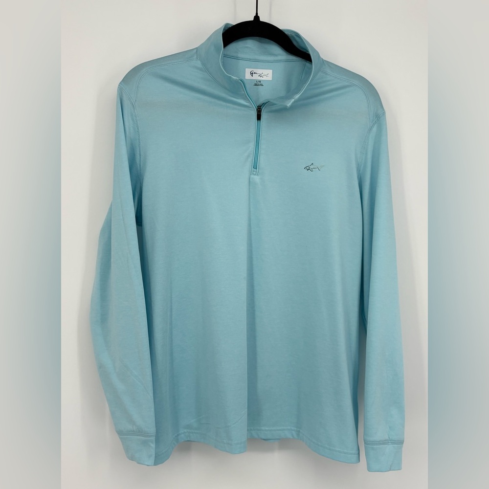 GREG NORMAN Golf Shirt Light Blue Quarter-Zip Pullover Women’s Large
